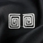 Diamond Geometric Pattern Earrings (Silver) EAR002457
