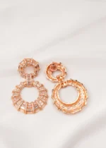 Diamond Look Danglers (Antique Gold) EAR000704 - Image 3