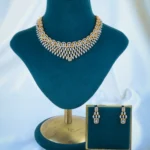 Diamond Look Necklace set (Yellow Gold) NEC001093