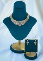 Diamond Look Necklace set (Yellow Gold) NEC001093