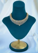 Diamond Look Necklace set (Yellow Gold) NEC001093 - Image 2