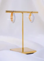 Diamond Luxe Elongated Hoops (Yellow Gold) EAR002238 - Image 2