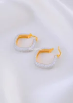 Diamond Luxe Elongated Hoops (Yellow Gold) EAR002238 - Image 3