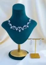 Diamond Mist Necklace Set (Silver) NEC001797