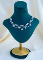 Diamond Mist Necklace Set (Silver) NEC001797 - Image 2