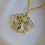 Diamond Money Locket Chain for Men (Yellow Gold) NEC000889