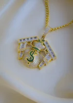 Diamond Money Locket Chain for Men (Yellow Gold) NEC000889