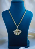 Diamond Money Locket Chain for Men (Yellow Gold) NEC000889 - Image 3