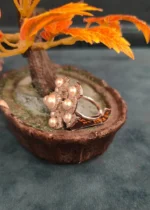 Diamond Pearl Cocktail Ring (Adjustable) RIN000039 - Image 3