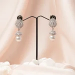 Diamond Pearl Jhumki (Silver) EAR000781