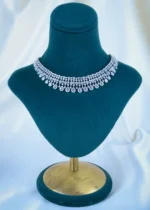 Diamond Shimmer Necklace Set (Silver) NEC001092 - Image 2