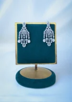 Diamond Shimmer Necklace Set (Silver) NEC001092 - Image 3