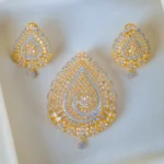 Diamond Shimmer Pear Pendant Set (Yellow Gold) PSET01340