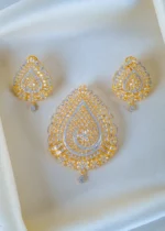 Diamond Shimmer Pear Pendant Set (Yellow Gold) PSET01340