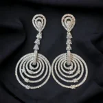 Diamond Spiral Danglers (White- Gold) EAR000082