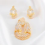 Diamond Wave Elegance Pendant Set (Yellow Gold) PSET02595