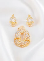 Diamond Wave Elegance Pendant Set (Yellow Gold) PSET02595