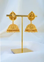 Divya Lakshmi Jhumkas (Antique Gold) EAR001779 - Image 3