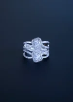 Double Criss Cross Band Ring (Silver) RING01228