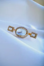 Double Finger Kundan Cocktail Ring (Yellow Gold) RING00814