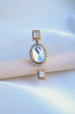 Double Finger Kundan Cocktail Ring (Yellow Gold) RING00814 - Image 3