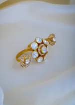 Double Finger Polki Ring (Antique Gold) RING00932 - Image 3