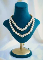 Double Layered Uncut Kundan Polki Necklace Set (Yellow Gold) NEC001036 - Image 2