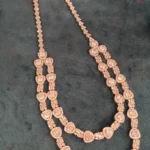 Double-Line Diamond Necklace Set (White-Gold)- NEC30012302