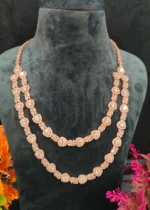 Double-Line Diamond Necklace Set (White-Gold)- NEC30012302 - Image 2
