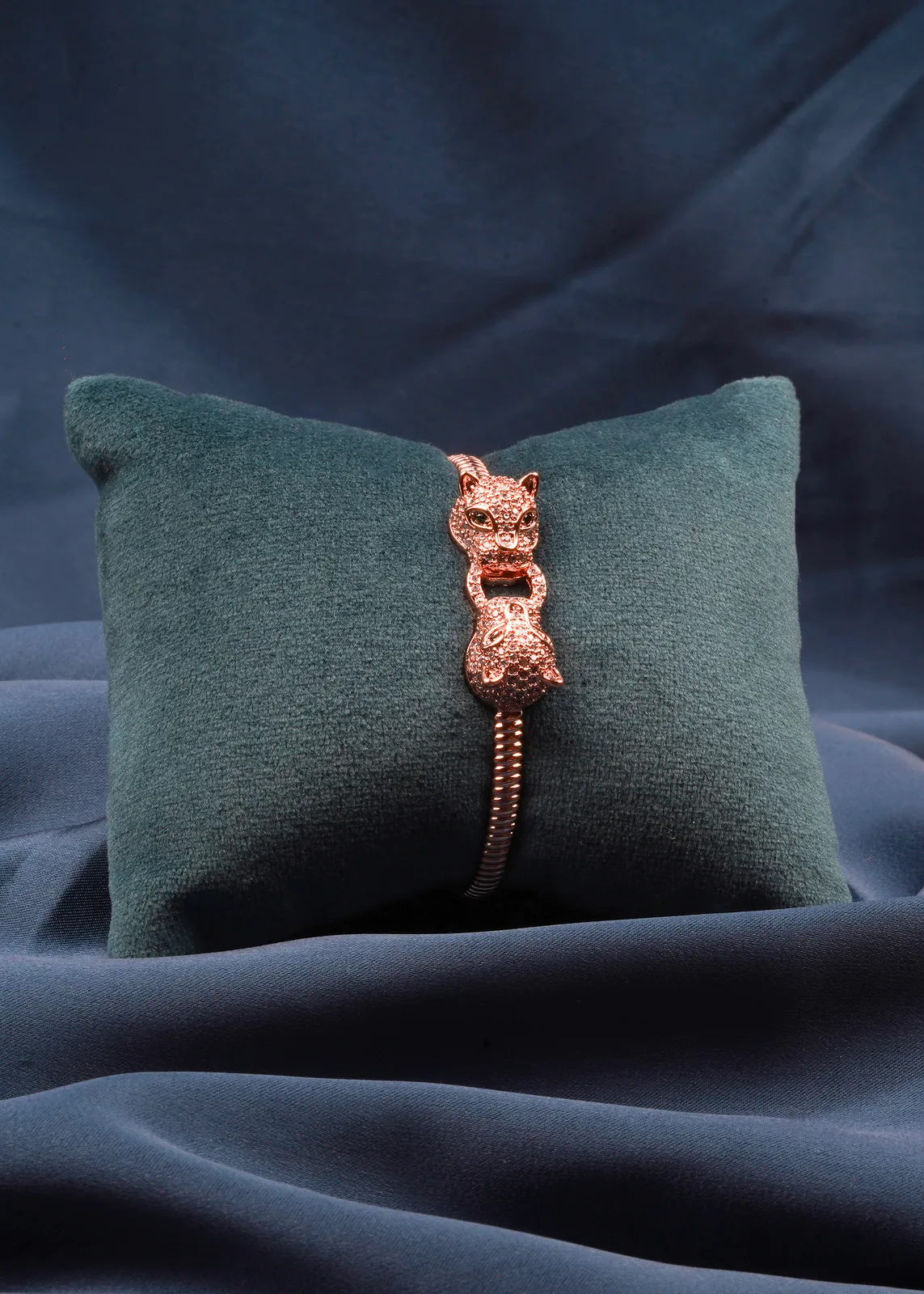 Double-Panther-Cuff-Bracelet-Rose-Gold-BRA000645a Double Panther Cuff Bracelet (Rose Gold) BRA000645 - Image 1