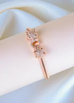 Double Panther Cuff Bracelet (Rose Gold) BRA000645 - Image 2