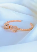 Double Panther Cuff Bracelet (Rose Gold) BRA000645 - Image 3