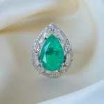 Doublet Green Cocktail Ring (Silver) RING01402