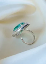 Doublet Green Cocktail Ring (Silver) RING01402 - Image 4