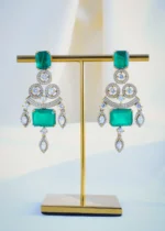 Doublet Stone Green Necklace Set (Victorian Gold) NEC000945 - Image 4