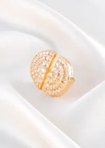 Dual Arc Kundan Polki Ring (Yellow Gold) RING02504 - Image 3