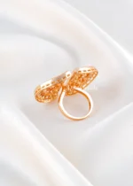 Dual Arc Kundan Polki Ring (Yellow Gold) RING02504 - Image 4