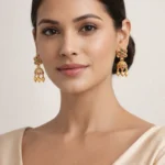 Gulnaar Jhumka Drops (Yellow Gold) EAR002515