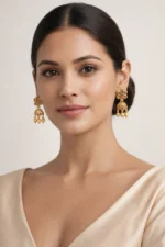 Gulnaar Jhumka Drops (Yellow Gold) EAR002515
