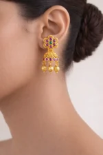 Gulnaar Jhumka Drops (Yellow Gold) EAR002515 - Image 2