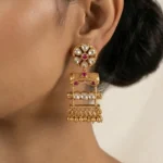 Sheesh Mahal Jharokha Earrings (Yellow Gold) EAR002517