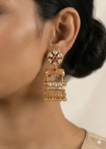Sheesh Mahal Jharokha Earrings (Yellow Gold) EAR002517
