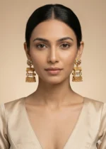 Sheesh Mahal Jharokha Earrings (Yellow Gold) EAR002517 - Image 2