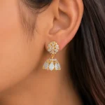 Gold Plated Diamond Earrings- EAR002803