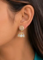 Gold Plated Diamond Earrings- EAR002803