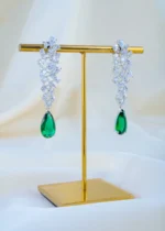 Elara Emerald Shine (Silver) EAR001775 - Image 2