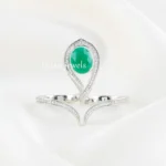 Elara Green Stone Ring (Silver) RING02655