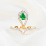 Elara Green Stone Ring (Yellow Gold) RING02652