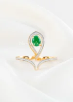 Elara Green Stone Ring (Yellow Gold) RING02652