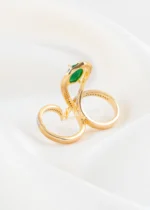 Elara Green Stone Ring (Yellow Gold) RING02652 - Image 3